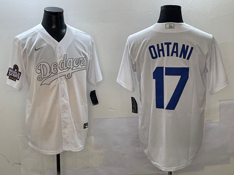 Men Los Angeles Dodgers #17 Ohtani White Fashion Edition Game 2025 Nike MLB Jersey style 3